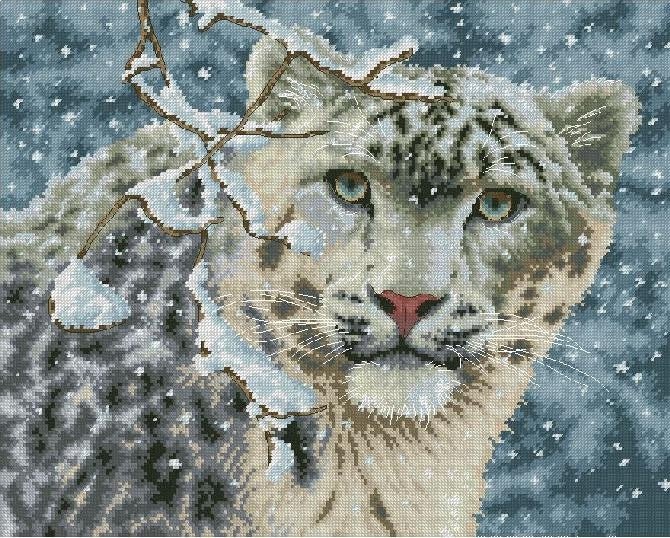 Christmas leopard Cross Stitch Pattern (PDF + XSD) - Cross Stitch Pattern - LOSKUTOK
