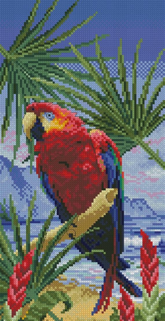 Colorful parrot Cross Stitch Pattern (PDF + XSD) - Cross Stitch Pattern - LOSKUTOK