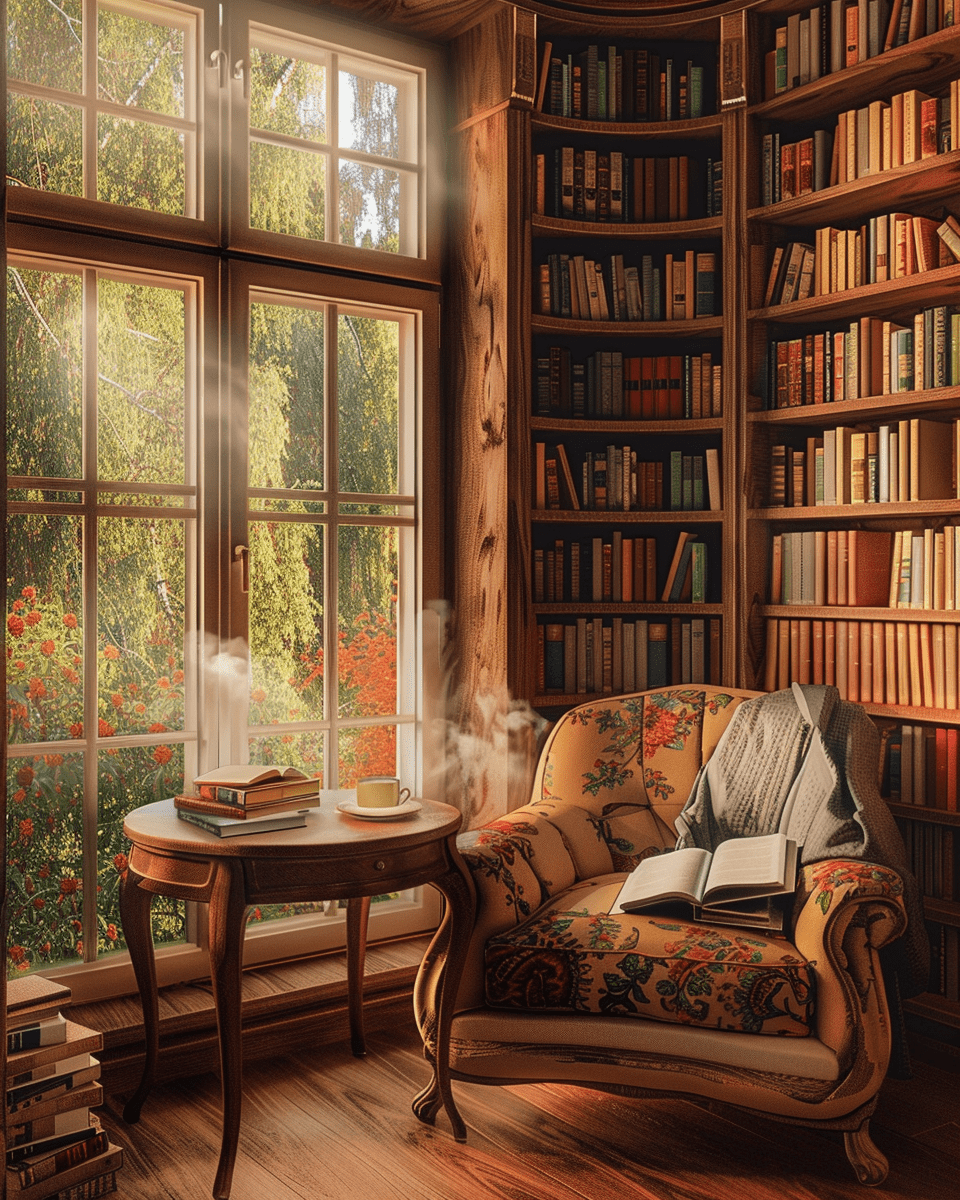 Cozy coffee shops of the world. Library. Cross Stitch Pattern (PDF + XSD) - Cross Stitch Pattern - LOSKUTOK