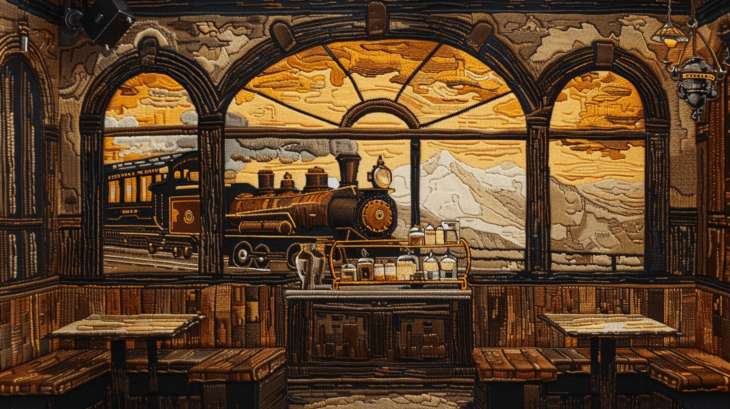 Cozy coffee shops of the world. Retro Railway Station Cross Stitch Pattern (PDF + XSD) - Cross Stitch Pattern - LOSKUTOK