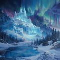 Crystal Castle in the Sky — Mystical Winter Landscape Cross Stitch Pattern (PDF + XSD) - Cross Stitch Pattern - LOSKUTOK