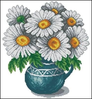 Daisies Cross Stitch Pattern (PDF + XSD) - Cross Stitch Pattern - LOSKUTOK