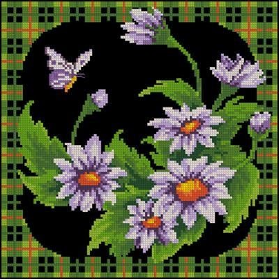 Daisies with butterflies Cross Stitch Pattern (PDF + XSD) - Cross Stitch Pattern - LOSKUTOK