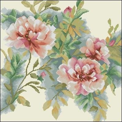 Delicate roses Cross Stitch Pattern (PDF + XSD) - Cross Stitch Pattern - LOSKUTOK