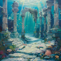 Echoes of Atlantis — Coral Temple Cross Stitch Pattern (PDF + XSD) - Cross Stitch Pattern - LOSKUTOK