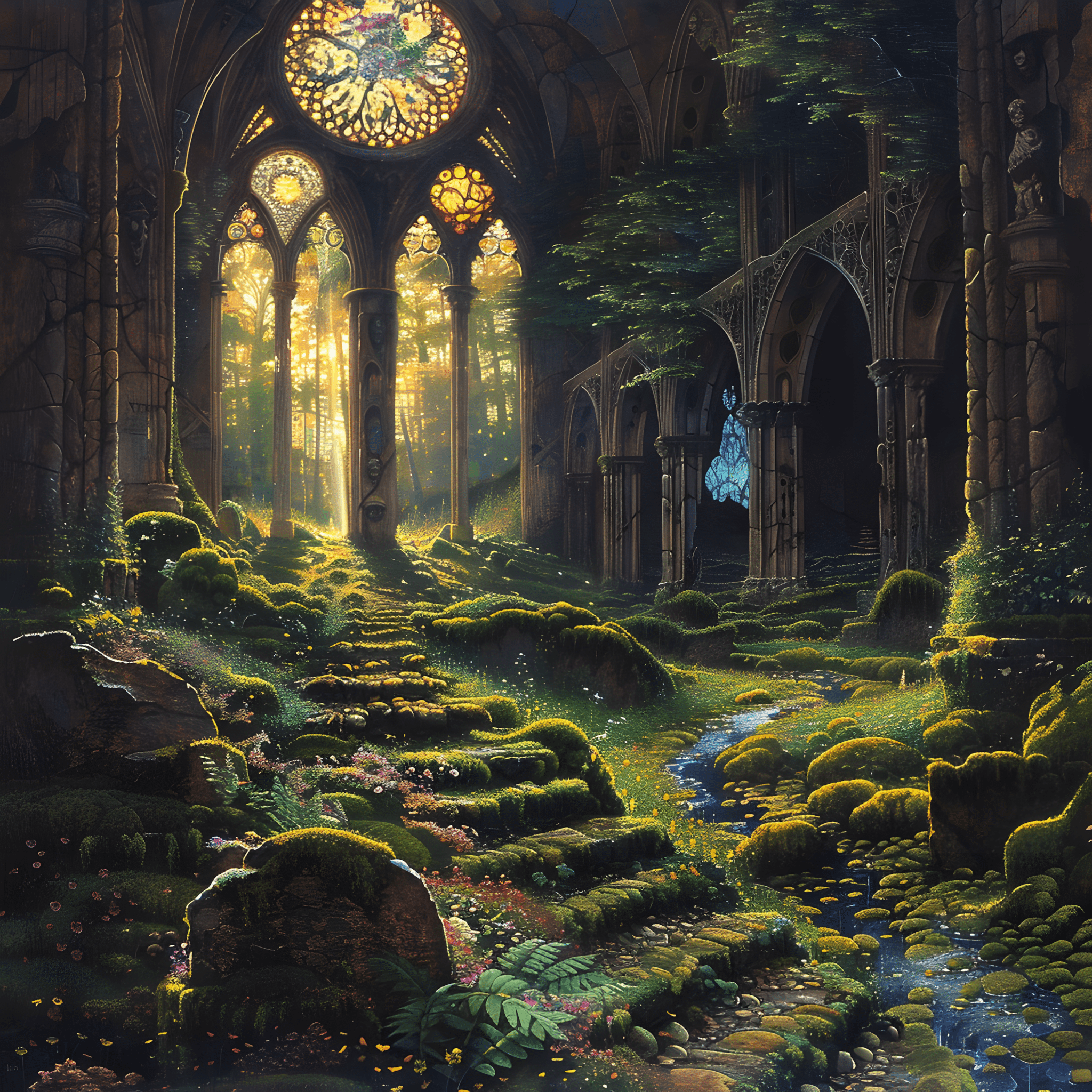 Enchanted Forest Kaleidoscope — Architectural Fantasy Cross Stitch Pattern (PDF + XSD) - Cross Stitch Pattern - LOSKUTOK