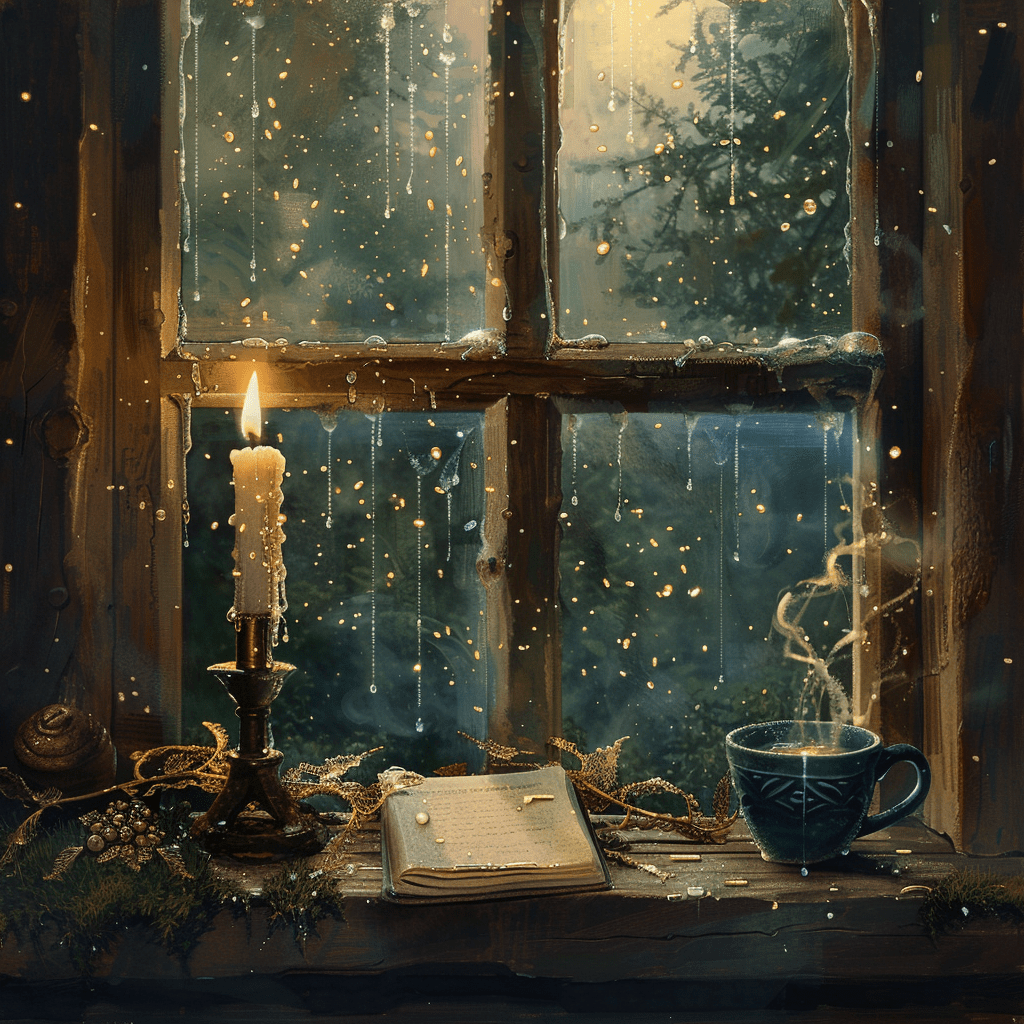 Evening Magic. Window to the Rainy Forest Cross Stitch Pattern (PDF + XSD) - Cross Stitch Pattern - LOSKUTOK