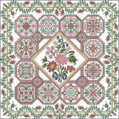 Floral ornament Cross Stitch Pattern (PDF + XSD) - Cross Stitch Pattern - LOSKUTOK