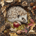 Forest Dwellers. Hedgehog Traveler Cross Stitch Pattern (PDF + XSD) - Cross Stitch Pattern - LOSKUTOK