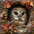 Forest Dwellers. Owl in the Hollow Cross Stitch Pattern (PDF + XSD) - Cross Stitch Pattern - LOSKUTOK