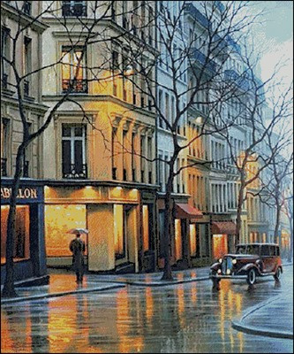 Rain in a foreign city Cross Stitch Pattern (PDF + XSD)