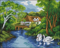 Landscape with Swans Cross Stitch Pattern (PDF + XSD)