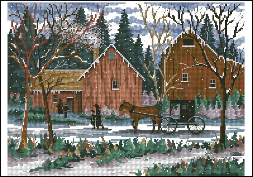 Snowy Sunday Cross Stitch Pattern (PDF + XSD)