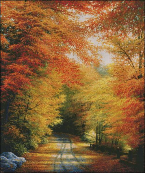 Autumn in England Cross Stitch Pattern (PDF + XSD)