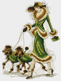 Girl with Poodles Cross Stitch Pattern (PDF + XSD)