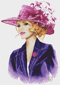 Lady in Purple Cross Stitch Pattern (PDF + XSD)
