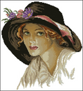 Girl in a hat Cross Stitch Pattern (PDF + XSD)
