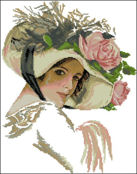 Lady Cross Stitch Pattern (PDF + XSD)