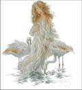 Girl with Flamingo Cross Stitch Pattern (PDF + XSD)