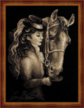 With a Horse Cross Stitch Pattern (PDF + XSD)