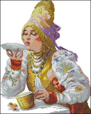 Tea party Cross Stitch Pattern (PDF + XSD)