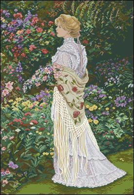 In Her Garden Cross Stitch Pattern (PDF + XSD)