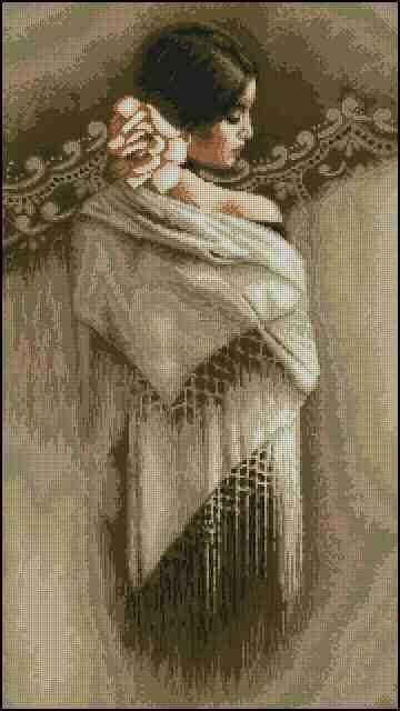 Spanish woman Cross Stitch Pattern (PDF + XSD)