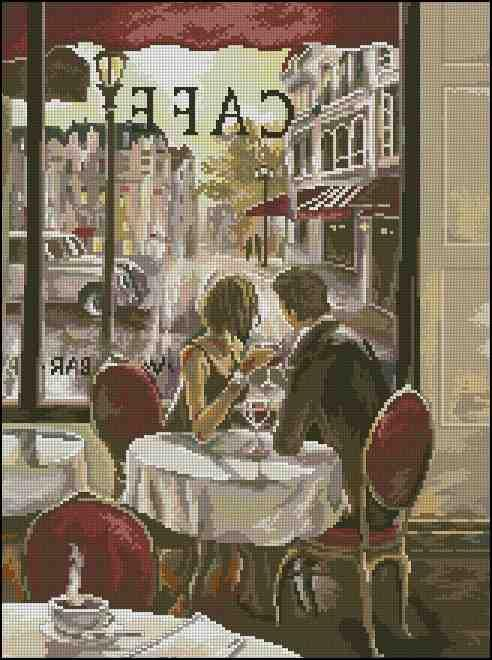 Cafe Cross Stitch Pattern (PDF + XSD)