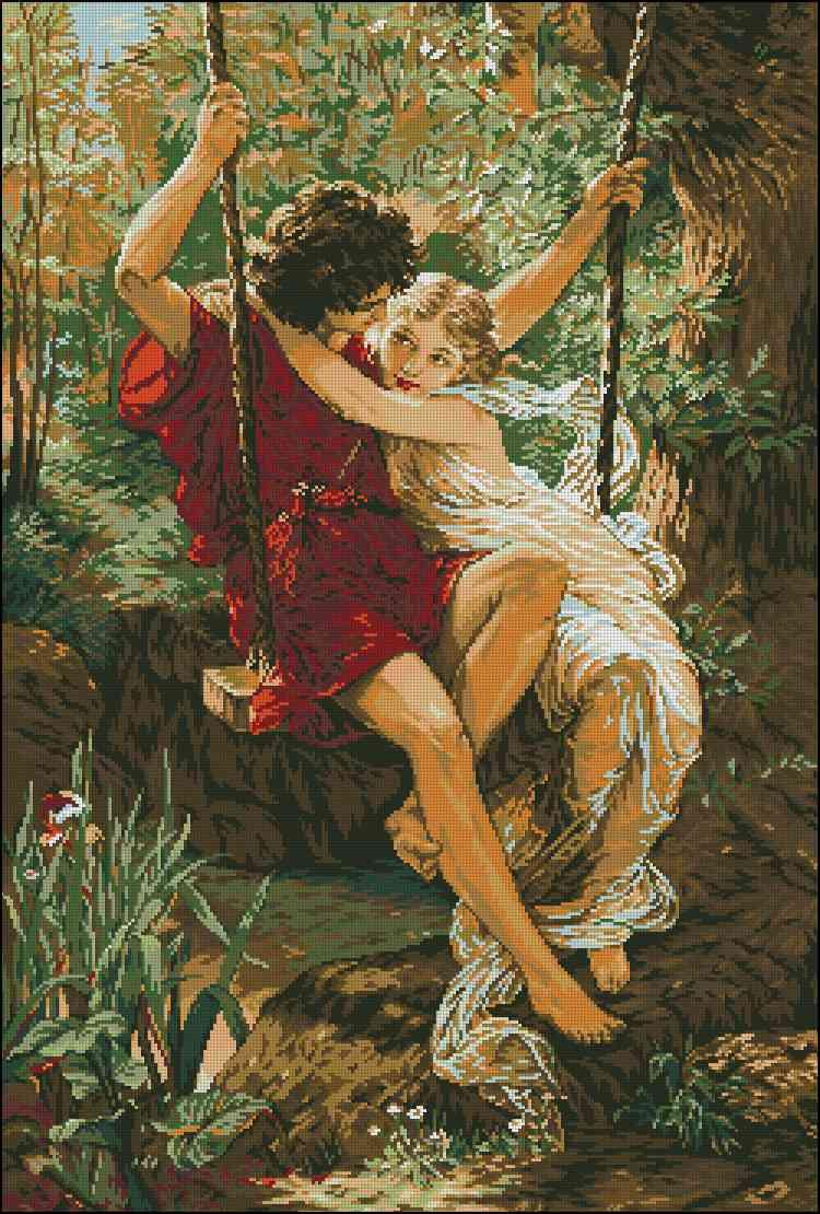 On a Swing Cross Stitch Pattern (PDF + XSD)