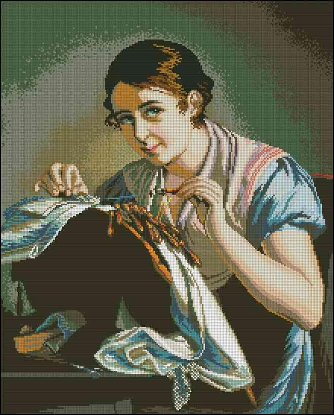 Lace Maker Cross Stitch Pattern (PDF + XSD)