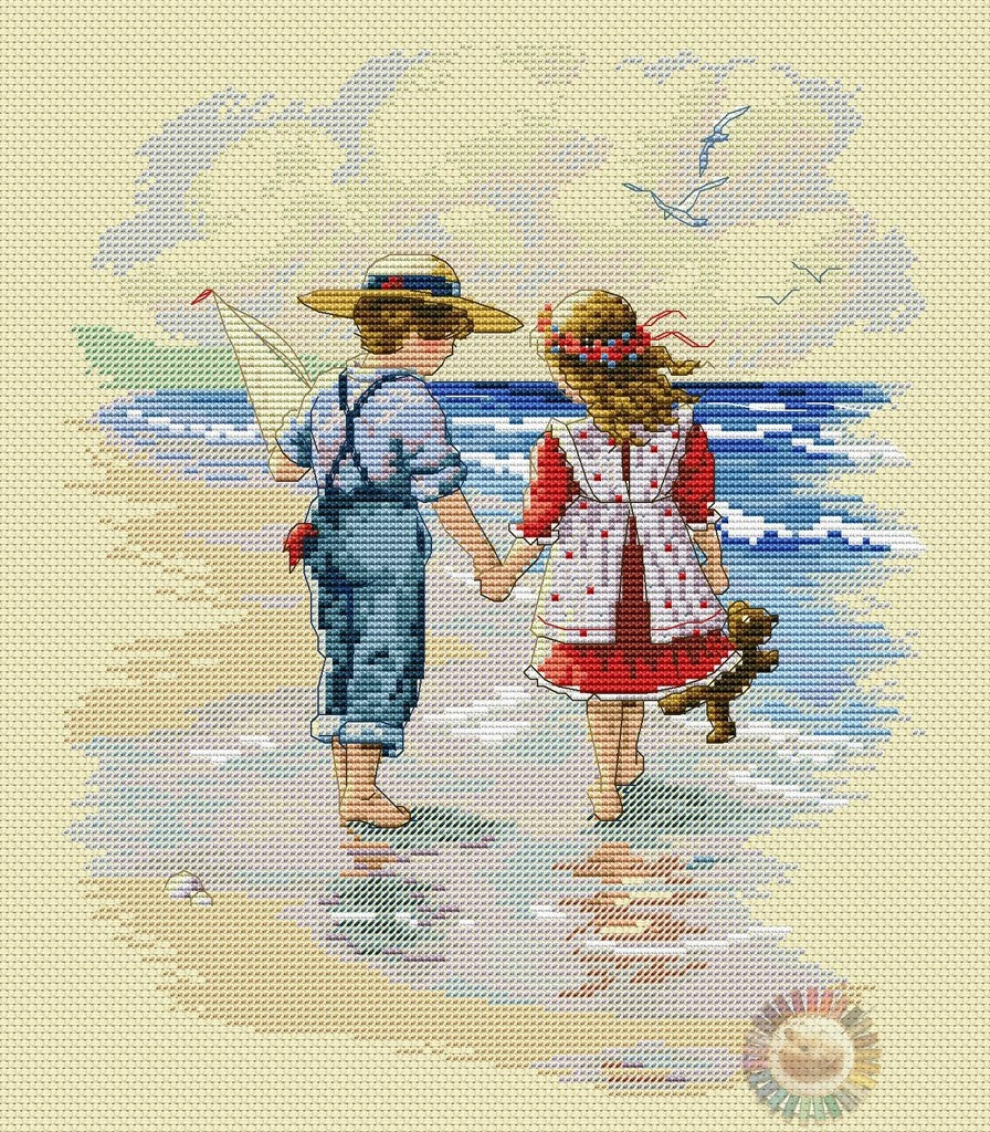 Couple on the Shore Cross Stitch Pattern (PDF + XSD)