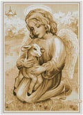 Angel with a Goat Cross Stitch Pattern (PDF + XSD)