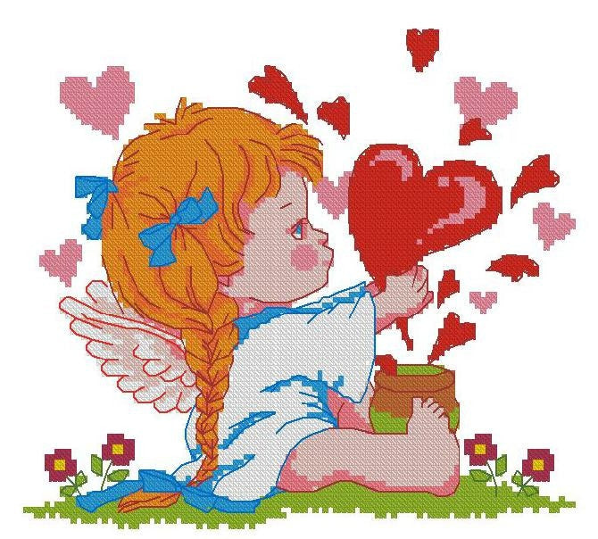 Angel of Love Cross Stitch Pattern (PDF + XSD)