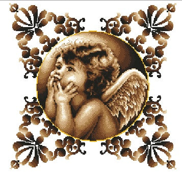 Pensive Angel Cross Stitch Pattern (PDF + XSD)
