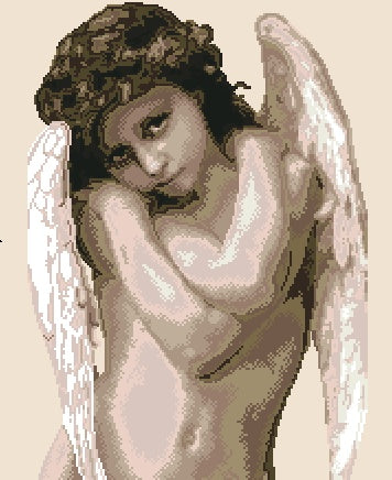 Angel in White Cross Stitch Pattern (PDF + XSD)