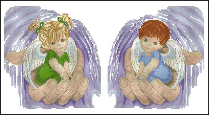 Angels on the Palms Cross Stitch Pattern (PDF + XSD)