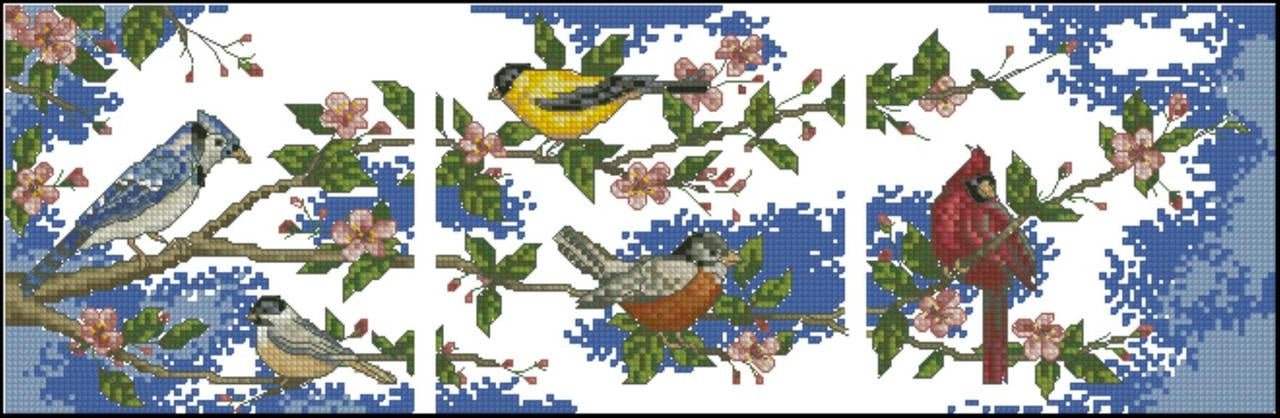 Magic birds Cross Stitch Pattern (PDF + XSD) - Cross Stitch Pattern - LOSKUTOK