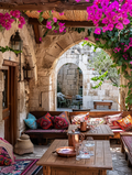 Cozy coffee shops of the world. Turkish courtyard Cross Stitch Pattern (PDF + XSD)