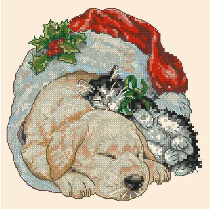 New Year's idyll Cross Stitch Pattern (PDF + XSD) - Cross Stitch Pattern - LOSKUTOK