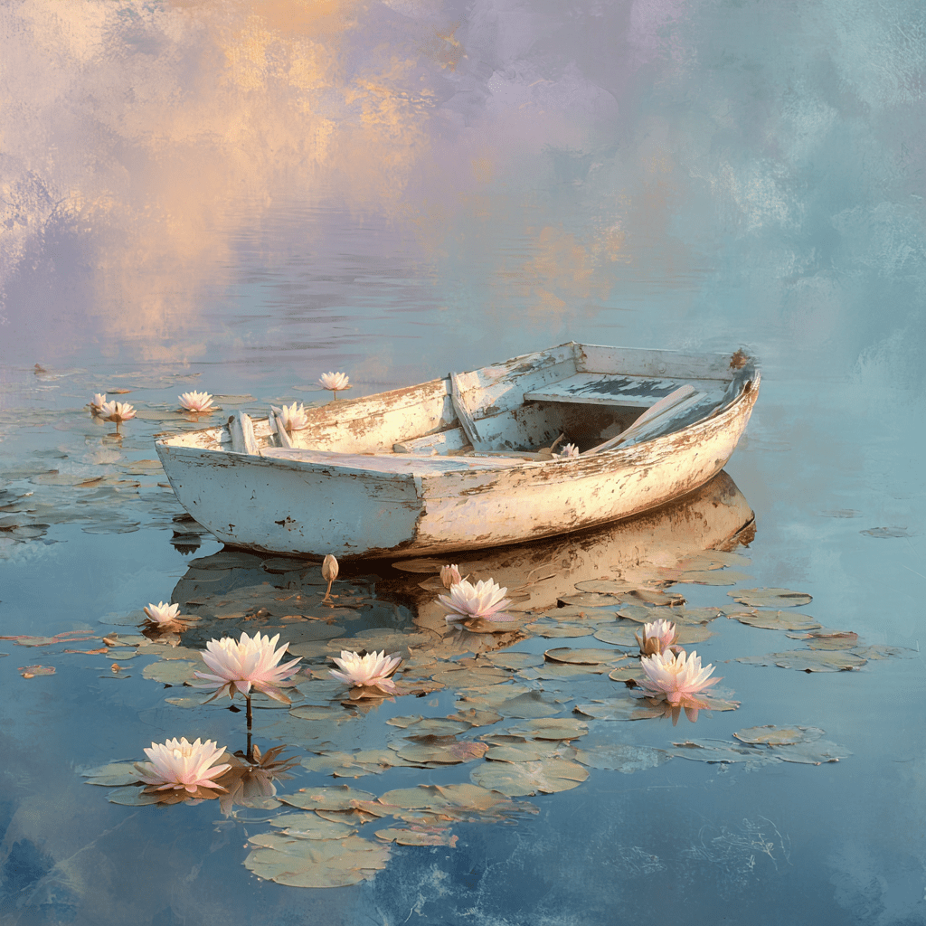 Pastel Masterpieces. A Boat in the Fog Cross Stitch Pattern (PDF + XSD) - Cross Stitch Pattern - LOSKUTOK