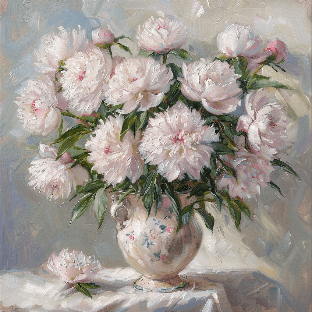 Pastel Masterpieces. Pink Peonies Cross Stitch Pattern (PDF + XSD) - Cross Stitch Pattern - LOSKUTOK