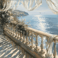 Pastel Masterpieces. Terrace in St. Address Cross Stitch Pattern (PDF + XSD) - Cross Stitch Pattern - LOSKUTOK