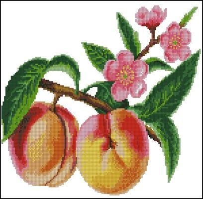 Peaches Cross Stitch Pattern (PDF + XSD) - Cross Stitch Pattern - LOSKUTOK
