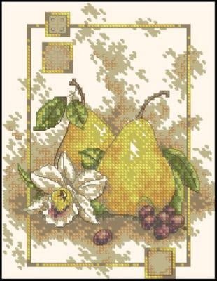 Pear Cross Stitch Pattern (PDF + XSD) - Cross Stitch Pattern - LOSKUTOK