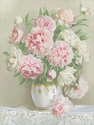 Peonies Cross Stitch Pattern (PDF + XSD) - Cross Stitch Pattern - LOSKUTOK