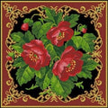 Pillow with poppies Cross Stitch Pattern (PDF + XSD) - Cross Stitch Pattern - LOSKUTOK