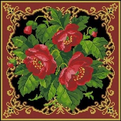 Pillow with poppies Cross Stitch Pattern (PDF + XSD) - Cross Stitch Pattern - LOSKUTOK