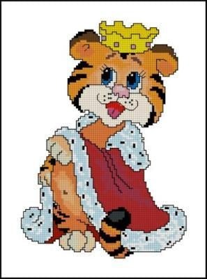 Royal tiger cub Cross Stitch Pattern (PDF + XSD) - Cross Stitch Pattern - LOSKUTOK