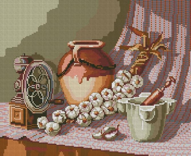 Rural cuisine: comfort and work Cross Stitch Pattern (PDF + XSD) - Cross Stitch Pattern - LOSKUTOK