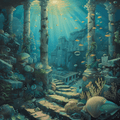 Sea King's Sanctuary — Underwater Ruins Cross Stitch Pattern (PDF + XSD) - Cross Stitch Pattern - LOSKUTOK